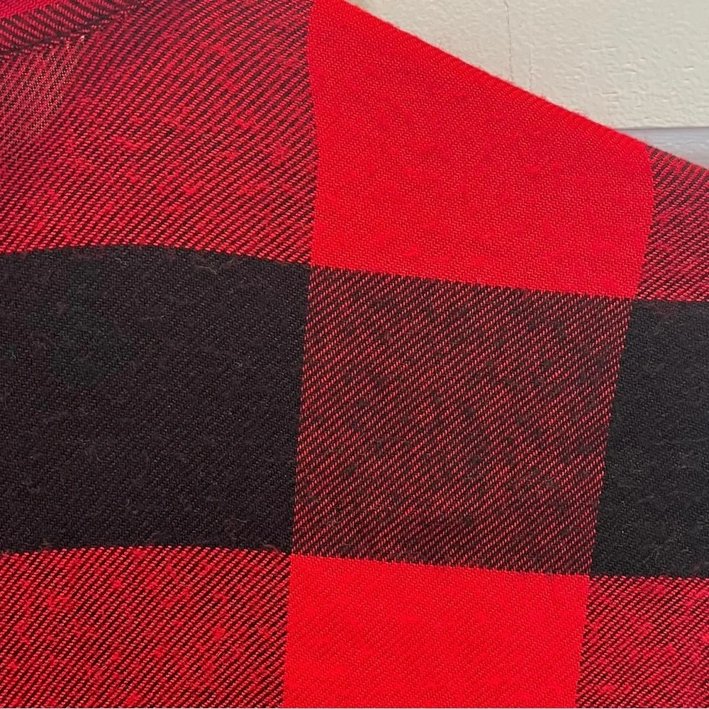 Old Navy Girls XL 14 Red Buffalo Check Plaid Button Front Shirt Long Sleeve Cozy